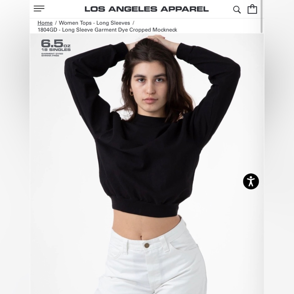 Mockneck Cropped Long Sleeve